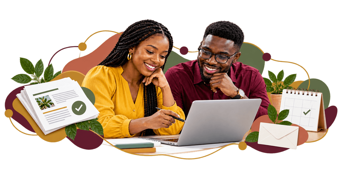 A founder and adviser working on a grant application together