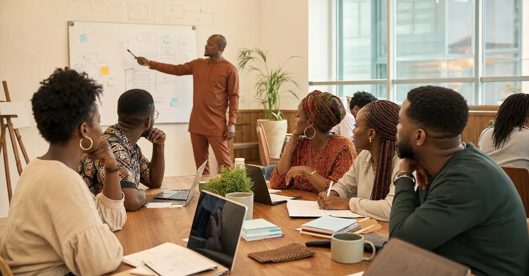 Nigerian and African founders in a business training workshop